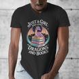Just A Girl Who Loves Dragons And Books Fantasy Reader Men's V-Neck T-Shirt