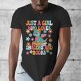Just A Girl Who Loves Dragons And Books Reading Bookworm Men's V-Neck T-Shirt Just A Girl Who Loves Dragons And Books Reading Bookworm Men's V-Neck T-Shirt