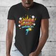 Kids Ka-Blam 7 Year Old Boys 7th Birthday Comic Book Super Hero Men's V-Neck T-Shirt Kids Ka-Blam 7 Year Old Boys 7th Birthday Comic Book Super Hero Men's V-Neck T-Shirt