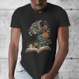 Leopard Book Flower Men's V-Neck T-Shirt Leopard Book Flower Men's V-Neck T-Shirt