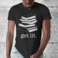 Let's Get Lit Books Men's V-Neck T-Shirt