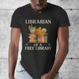 Librarian Of a Free Library Floral Book Lover Men's V-Neck T-Shirt Librarian Of a Free Library Floral Book Lover Men's V-Neck T-Shirt