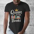 Librarian Queen Of The Books Book Reading Library Men's V-Neck T-Shirt