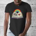 Libraries Are For Everyone Book LGBTQ Ally Gay Pride Month Men's V-Neck T-Shirt