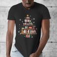 Library Books Christmas Tree Teacher Xmas Snowflake Men's V-Neck T-Shirt Library Books Christmas Tree Teacher Xmas Snowflake Men's V-Neck T-Shirt