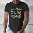 Most Likely To Read Books All Summer Book Lovers Men's V-Neck T-Shirt Most Likely To Read Books All Summer Book Lovers Men's V-Neck T-Shirt