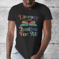 Literacy Justice For All Stop Book Banning Protect Librarian Men's V-Neck T-Shirt Literacy Justice For All Stop Book Banning Protect Librarian Men's V-Neck T-Shirt