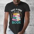 Take a Look It's In a Book Teacher Reading Apparel Men's V-Neck T-Shirt Take a Look It's In a Book Teacher Reading Apparel Men's V-Neck T-Shirt