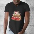 Love Book Coffee Heart Coquette Bow Valentines Day Men's V-Neck T-Shirt