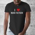 I Love Non Fiction Heart Books Reading Writing Writer Read Men's V-Neck T-Shirt I Love Non Fiction Heart Books Reading Writing Writer Read Men's V-Neck T-Shirt