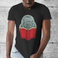 Manatee Reading Books Sea Animal Manatee Men's V-Neck T-Shirt Manatee Reading Books Sea Animal Manatee Men's V-Neck T-Shirt