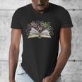 Mardi Gras Book Librarian Author Purple Beads Men's V-Neck T-Shirt