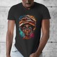 Melanin Girl Afro Book Lover Librarian Teacher Student Men's V-Neck T-Shirt