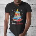 Merry Bookmas Book Christmas Tree Lights Xmas Men Women Kids Men's V-Neck T-Shirt Merry Bookmas Book Christmas Tree Lights Xmas Men Women Kids Men's V-Neck T-Shirt