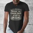 Normal Isn't Coming Back Jesus Is Book Of Revelations Bible Men's V-Neck T-Shirt Normal Isn't Coming Back Jesus Is Book Of Revelations Bible Men's V-Neck T-Shirt