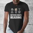 Nothing Beats Reading Librarian Book Bookworm Men's V-Neck T-Shirt