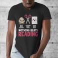 Nothing Beats Reading Rock Paper Scissors Book Lover Library Men's V-Neck T-Shirt