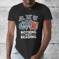 Nothing Beats Reading Rock Paper Scissors Book Lover Men's V-Neck T-Shirt