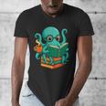 Octopus Reading Book Reading Bookworm Reader Men's V-Neck T-Shirt