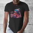 Octopus Reading Book Kraken Book Lover Men's V-Neck T-Shirt