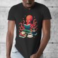 Octopus Reading Books Tea Coffee Men's V-Neck T-Shirt