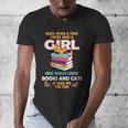 Once Upon A Time There Was A Girl Who Loves Books And Cats Men's V-Neck T-Shirt