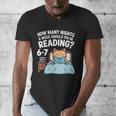 Orange Cat Reading Book 67 Six Seven Meme Men's V-Neck T-Shirt
