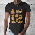 Orange Cats Reading Books Cat Lover Men's V-Neck T-Shirt Orange Cats Reading Books Cat Lover Men's V-Neck T-Shirt