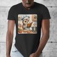 Owl Learning To Cook With Cookbook Chef Apron Stove Cooking Men's V-Neck T-Shirt