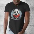 Panda With Book For Reading Enthusiasts Men's V-Neck T-Shirt