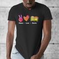 Peace Love Books Reader Librarian Library Book Men's V-Neck T-Shirt