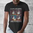 Penguin Love Reading And Penguins Child Book Lover Men's V-Neck T-Shirt Penguin Love Reading And Penguins Child Book Lover Men's V-Neck T-Shirt