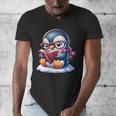 Penguin Reading a Book Animal Men's V-Neck T-Shirt