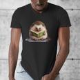 Porcupine Reading Book Hedgehog Book Lover Men's V-Neck T-Shirt Porcupine Reading Book Hedgehog Book Lover Men's V-Neck T-Shirt