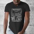 Protect Public Libraries Support Local Librarian Book Lover Men's V-Neck T-Shirt