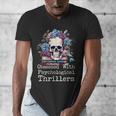 Psychological Thriller Reader Fan Skull Flowers Books Men's V-Neck T-Shirt