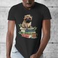 Pug Dog Reading Book Coffee Read Books Be Kind Stay Weird Men's V-Neck T-Shirt Pug Dog Reading Book Coffee Read Books Be Kind Stay Weird Men's V-Neck T-Shirt