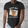 Quiet Girl Loud Imagination Book Lover Bookworm Reader Men's V-Neck T-Shirt Quiet Girl Loud Imagination Book Lover Bookworm Reader Men's V-Neck T-Shirt