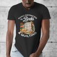 Quilting Sewing Machine Quilter Easily Distracted By Book Men's V-Neck T-Shirt