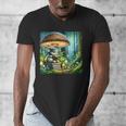 Rabbit Reading Book Under Large Mushroom Easter Bandana Men's V-Neck T-Shirt