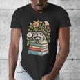 Raccoon Books Reading Flowers Men's V-Neck T-Shirt Raccoon Books Reading Flowers Men's V-Neck T-Shirt