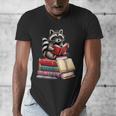Raccoon Reading Books Matching Bookworm Readers Librarian Men's V-Neck T-Shirt Raccoon Reading Books Matching Bookworm Readers Librarian Men's V-Neck T-Shirt