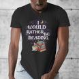 I Would Rather Be Reading Bookworm Book Lover Librarian Kids Men's V-Neck T-Shirt
