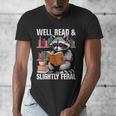 Well Read & Slightly Feral Raccoon Book Lover Graphic Men's V-Neck T-Shirt Well Read & Slightly Feral Raccoon Book Lover Graphic Men's V-Neck T-Shirt