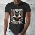Read Banned Books Drink Coffee Fight Evil Book Reader Lovers Men's V-Neck T-Shirt