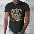 Read Books Be Kind Stay Weird Book Dragon Skeleton Reading Men's V-Neck T-Shirt Read Books Be Kind Stay Weird Book Dragon Skeleton Reading Men's V-Neck T-Shirt