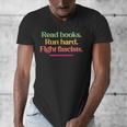 Read Books Run Hard Fight Fascists Men's V-Neck T-Shirt