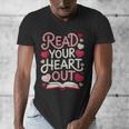 Read Your Cute Heart Out Teacher Librarian Love Reading Book Men's V-Neck T-Shirt