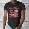 Read Your Heart Out Valentine Reading Book Girl Kid Teacher Men's V-Neck T-Shirt