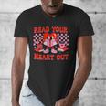 Read Your Heart Out Valentine Reading Book Kid Teacher Men's V-Neck T-Shirt Read Your Heart Out Valentine Reading Book Kid Teacher Men's V-Neck T-Shirt